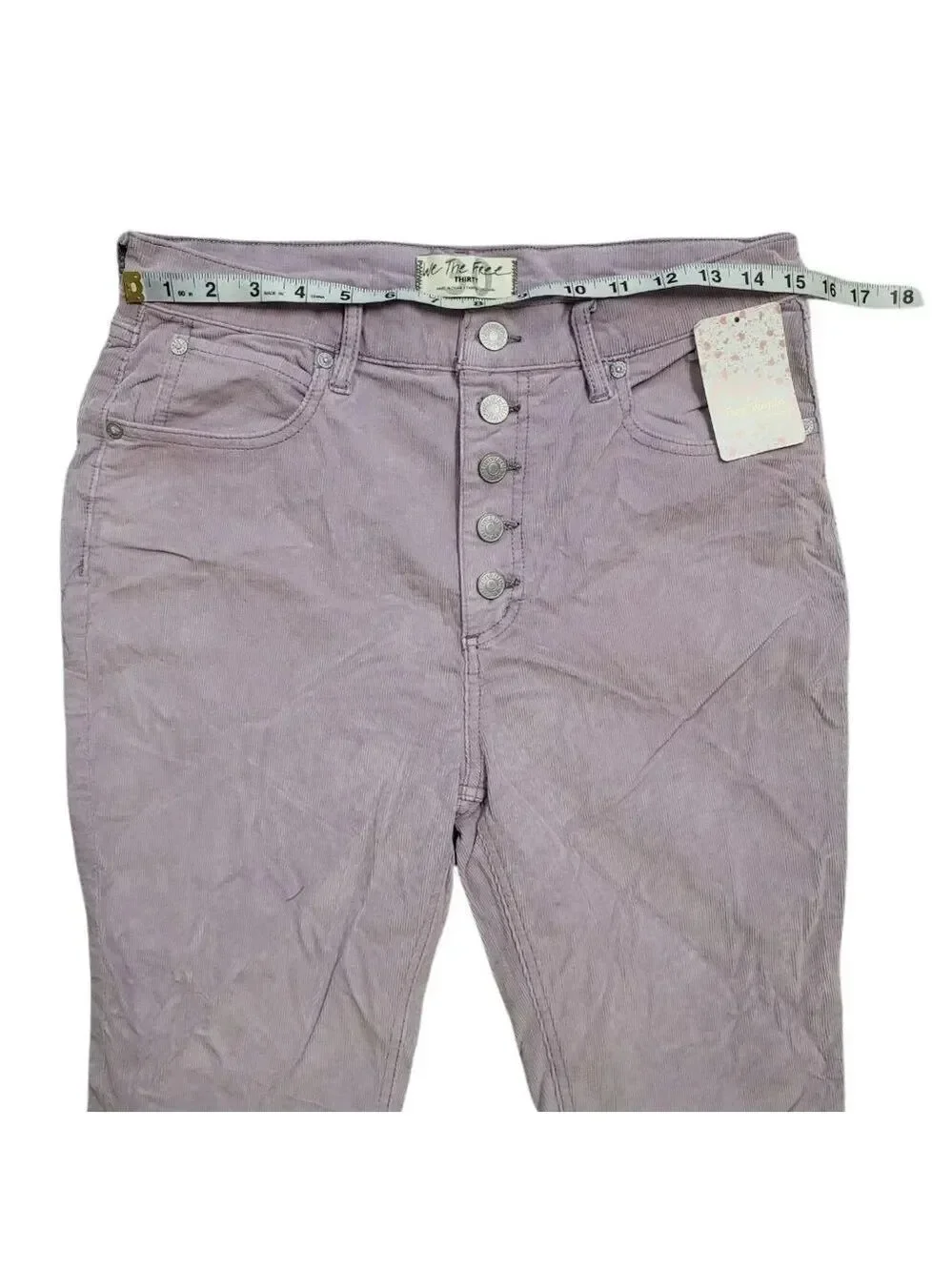 Free People Women's Sun Chaser Corduroy Skinny Ankle Jeans In Frosted Lilac